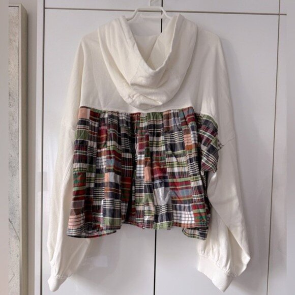 Anthropologie White and Multicolor Plaid Top - Picture 10 of 16